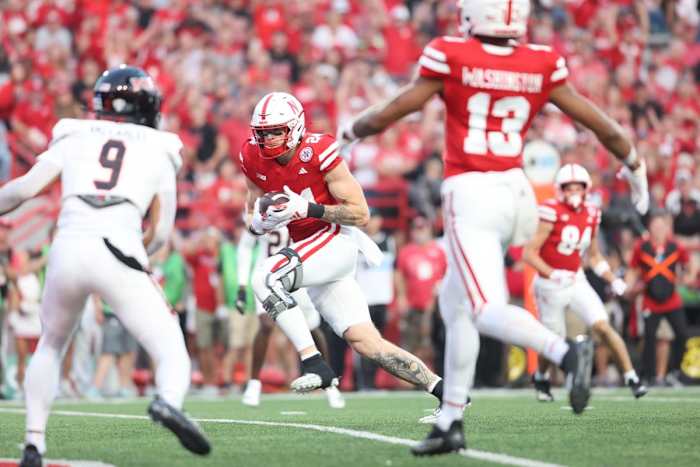 Thomas Fidone  touchdown 2Q 2023 Nebraska vs Northern Illinois football